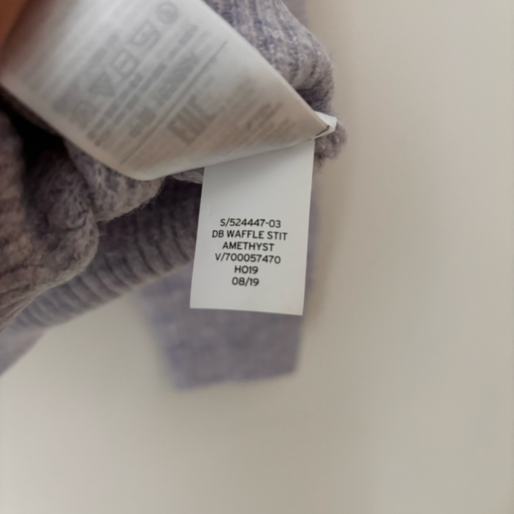 GAP Waffle Stitched Crewneck Sweater in Amethyst Purple color NWT - Picture 9 of 9